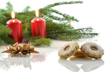 Christmas cookies and candles