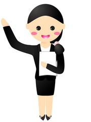 説明するビジネスウーマン