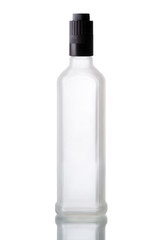 bottle iced of vodka with shadow isolated on white background