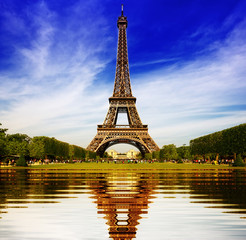 Eiffel Tower in Paris abstract reflection