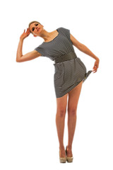 Fototapeta premium Blonde woman leaning to one side