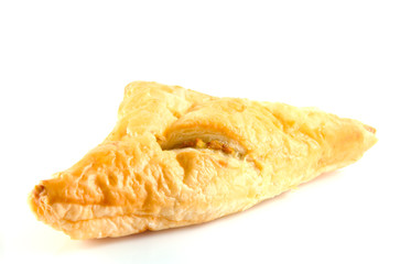 yellow pie bakery on white background