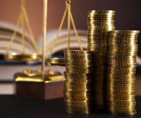 Justice concept and money