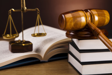 Law and justice concept, wooden gavel