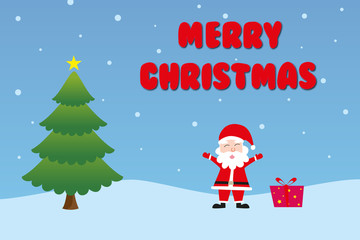Christmas tree and santa claus
