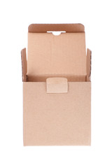 Empty cardboard box isolated on white background