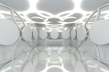 Abstract white sphere wall