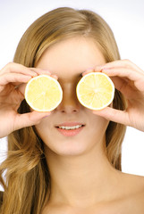 Girl with lemon
