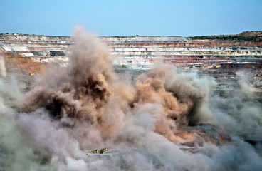 blast in open cast mine