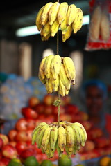 Tropical bananas in local bazaar in India.