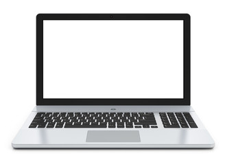 Metal laptop with blank screen