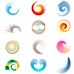 abstract swirl shapes, icons