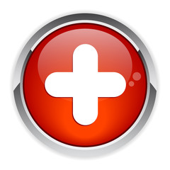 Fototapeta premium bouton internet plus icon red