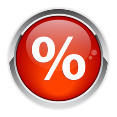 bouton internet pourcentage sign red