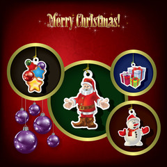 Christmas grunge background with decorations