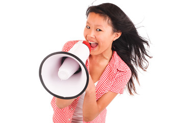 Jugendliche mit Megafon