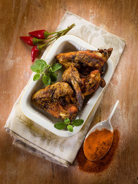 chicken wings baked with paprika spice