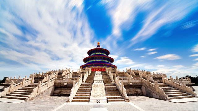 Temple of Heaven, Beijing, China. Timelapse