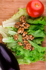 Fresh vegetables and walnuts