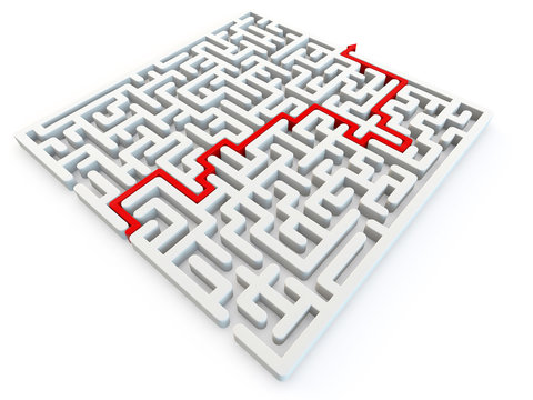 Solved maze puzzle