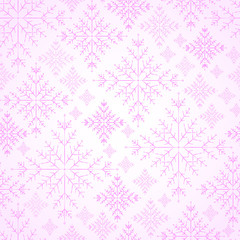 Seamless snowflakes pink background for winter and christmas