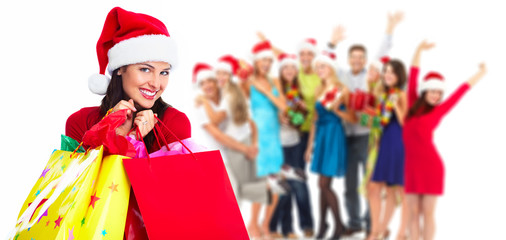 Christmas shopping woman.