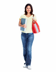 Student girl with book.