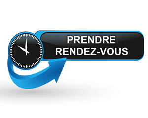 prendre rendez vous sur bouton web design bleu