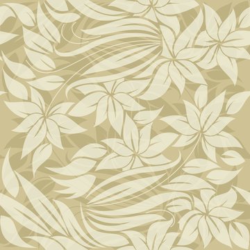 seamless floral pattern with sand colored flowers