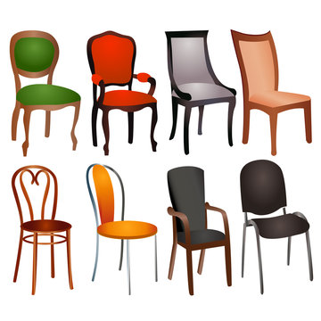 set of different chairs for home and office