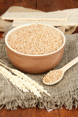 Wheat bran on the table