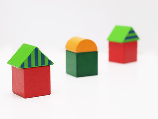 Three toy houses