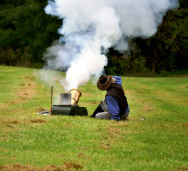 Obraz premium Civil war re-enactment - fire in the hole