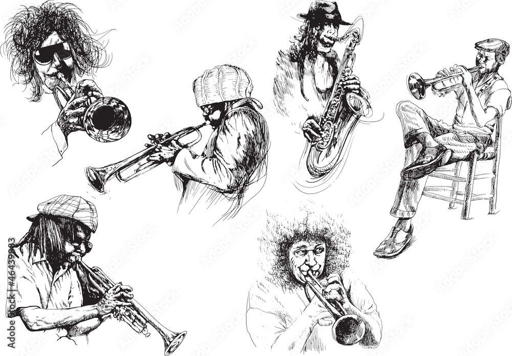 Canvas Prints musicians - collection of hand drawings