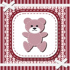 frame with lace and teddy bear