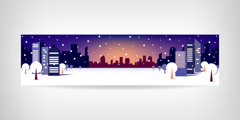 New Year's banner on blue background with place for text.