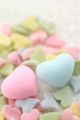 close up of heart shaped candy for valentine's day image