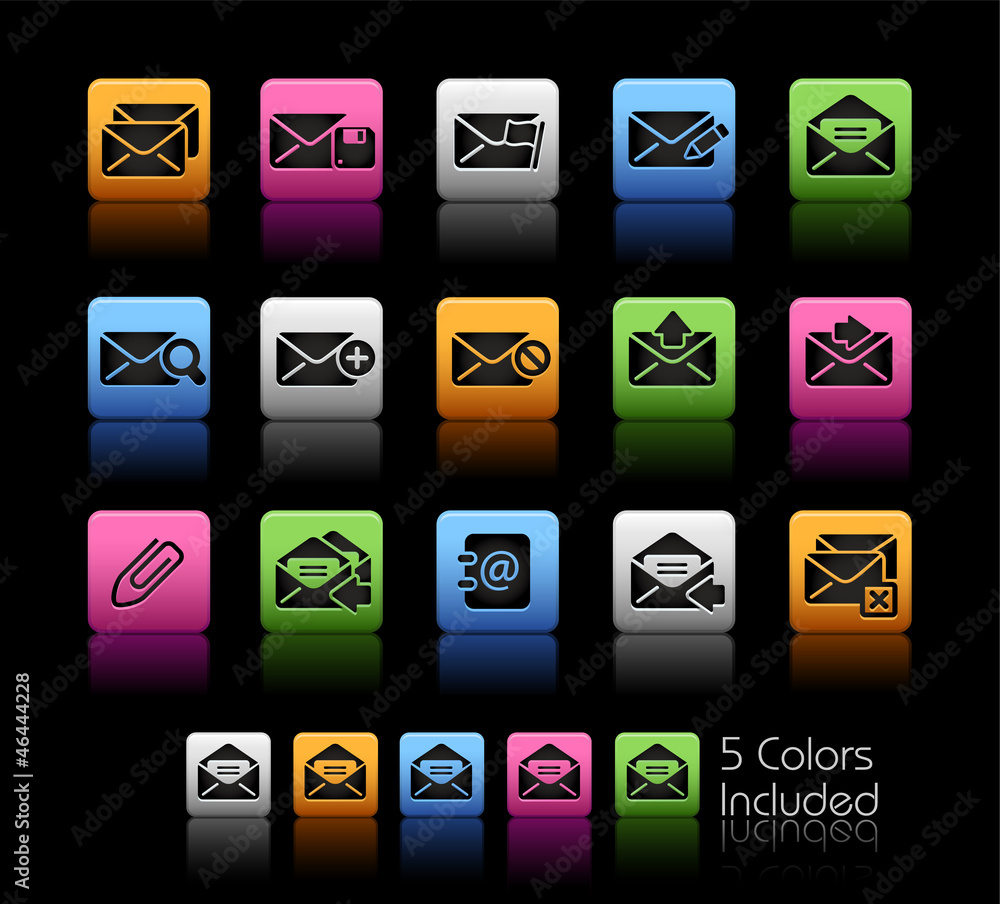 Poster e-mail icons / the vector file includes 5 colors