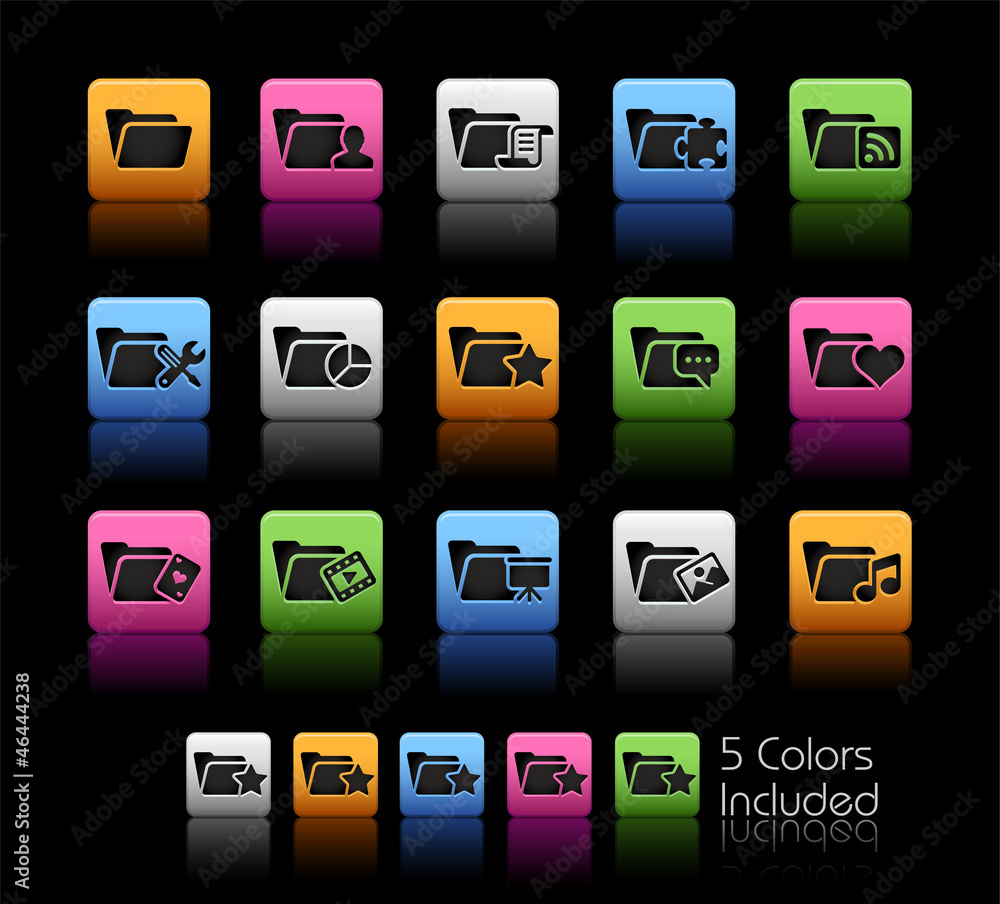 Poster folder icons - 2 of 2 / the vector file includes 5 colors