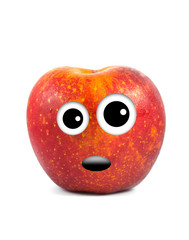 Obraz premium Funny fruit character Red Apple on white background