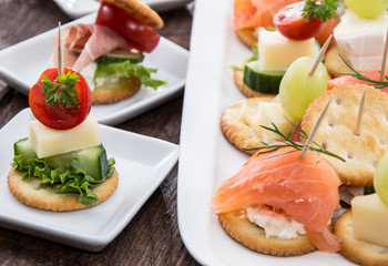 Different Crackers on a plate