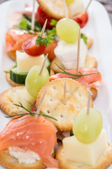 Different Crackers on a plate