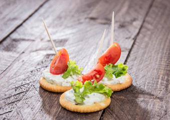 Crackers with Cream Cheese