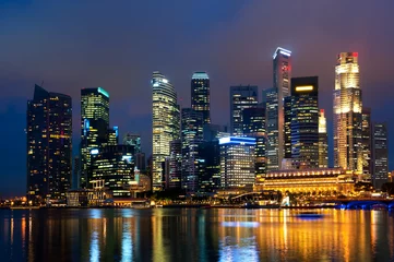 Wall murals Singapore Singapore skyline at night.