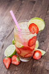 Fresh made Strawberry Caipirinha