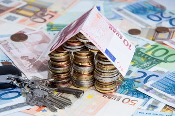 House consisting of Money on bills