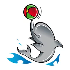 Wandaufkleber Delphin mit Ball © ofchina