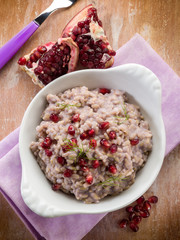 risotto with pomegranate, vegetarian food
