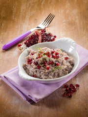 risotto with pomegranate, vegetarian food
