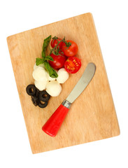 cheese mozzarella with vegetables